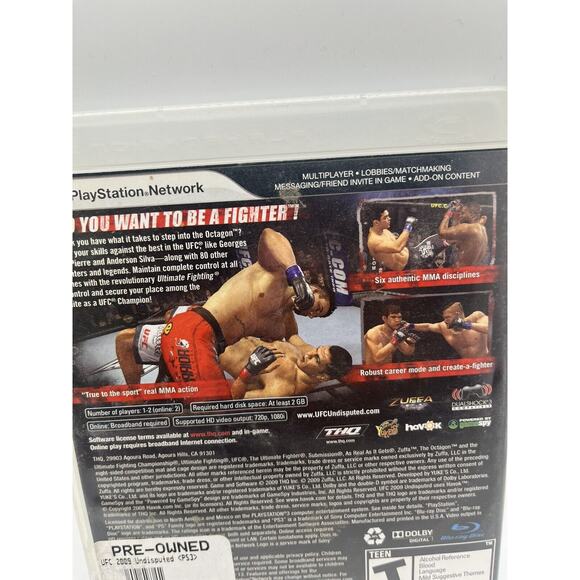 UFC Undisputed 2009 (Sony PlayStation 3, 2009) - Complete - TESTED - Picture 4 of 8